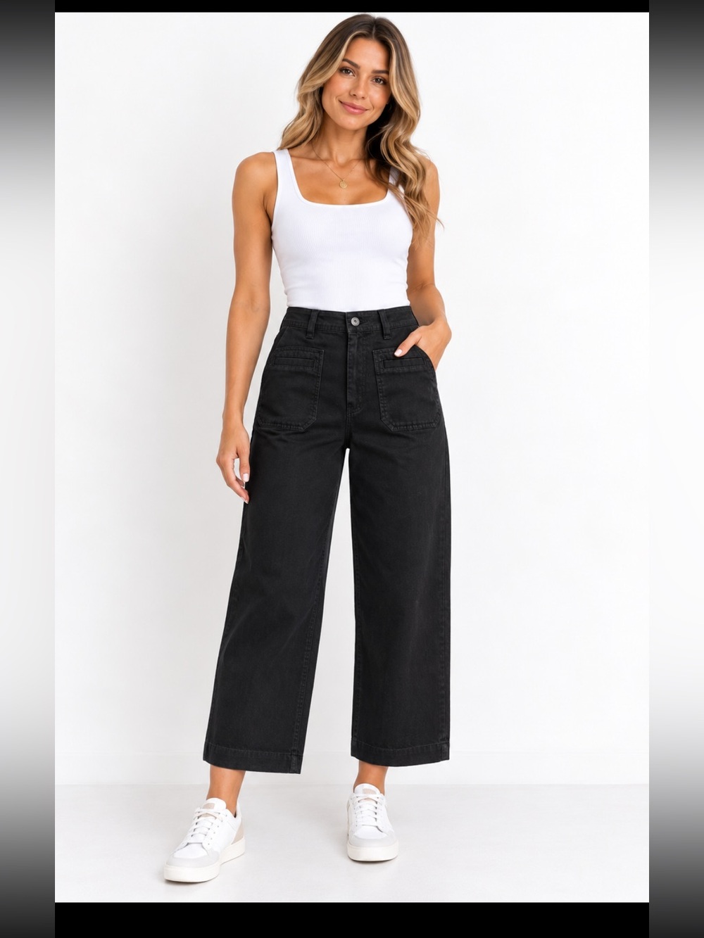 NWT Supplies by Unionbay Black High Rise Wide Leg Pants Size 6 28W, inseam26in🖤